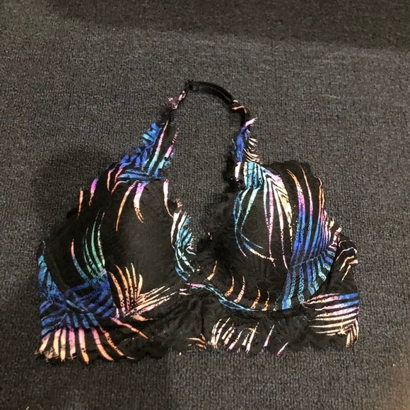 PINK Victoria's Secret Other - PINK Victoria’s Secret Lace Black & Multi Colored Bralette Size Small